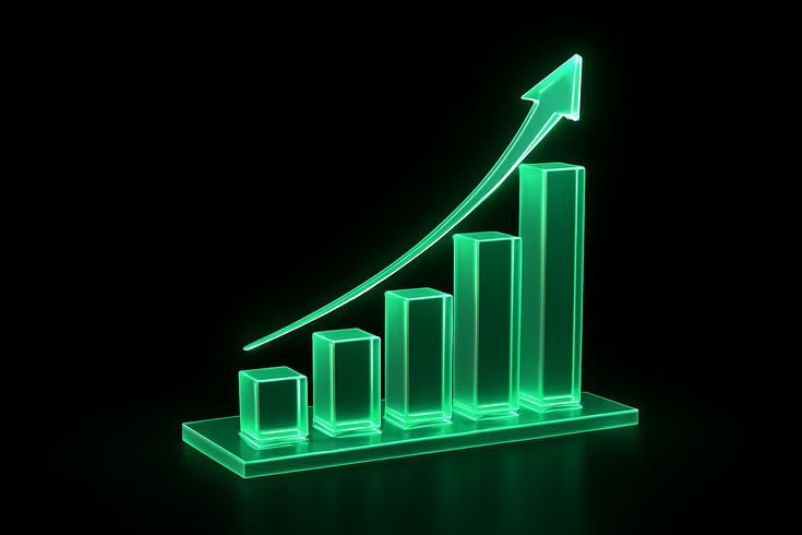 Graphique de croissance lumineux
